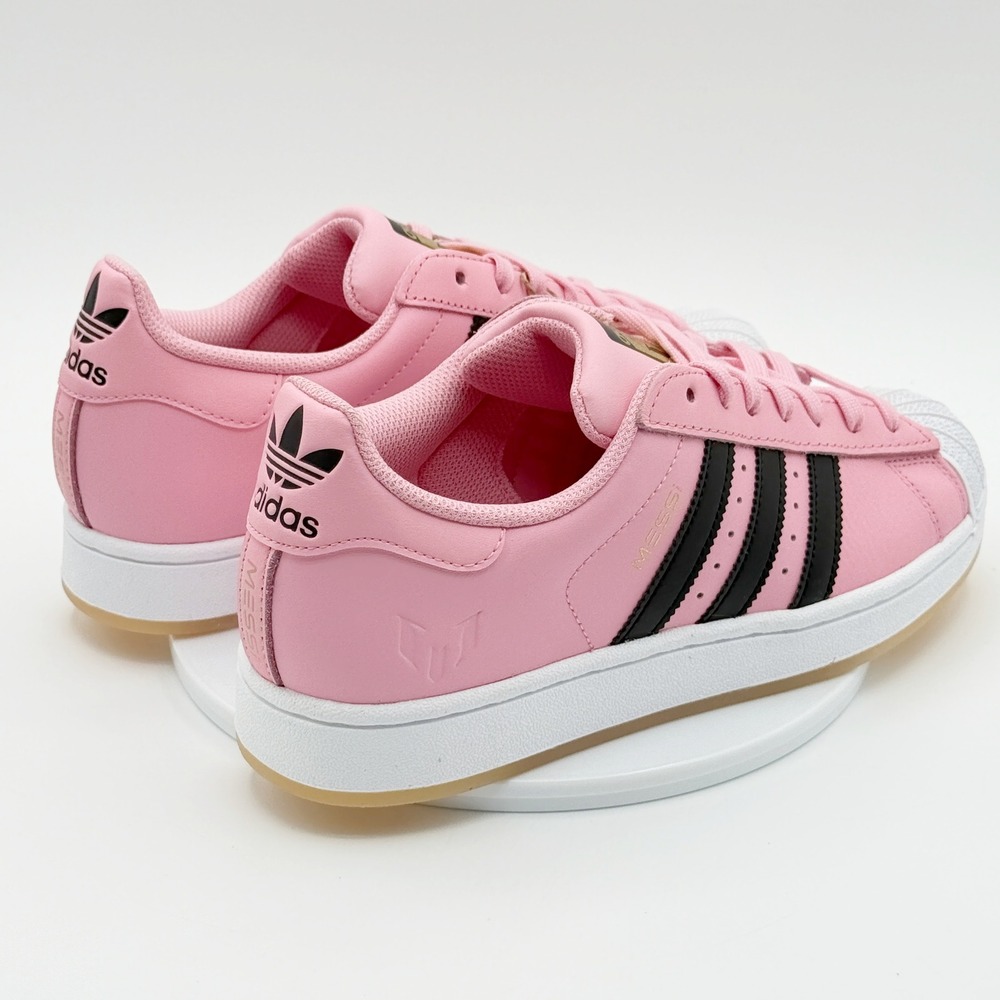 Adidas Superstar Messi Mens Size 6 Pink Black White Sneakers JR1520 NEW - Picture 4 of 11